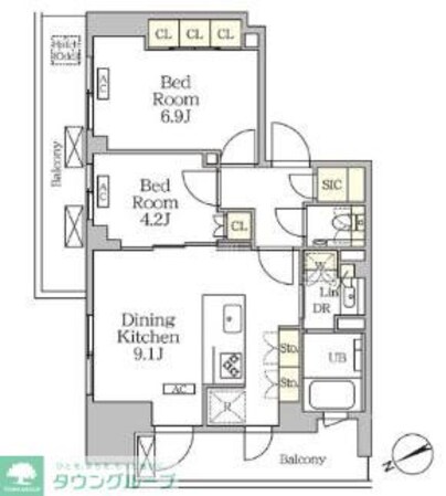 ザ・パークハビオ大森山王の物件間取画像